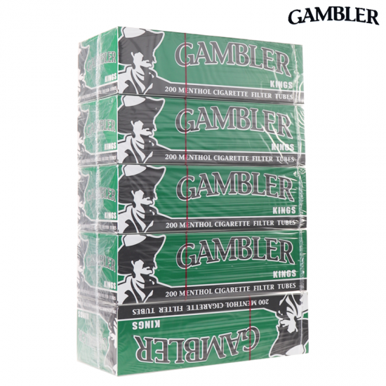 GAMBLER MENTHOL KING SIZE CIGARETTE FILTER TUBES 200ct/5pk – Novelty King